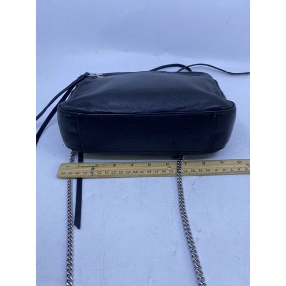 Allsaints Fleur De Lis Black Soft Leather Cross Body Bag - Picture 3 of 10